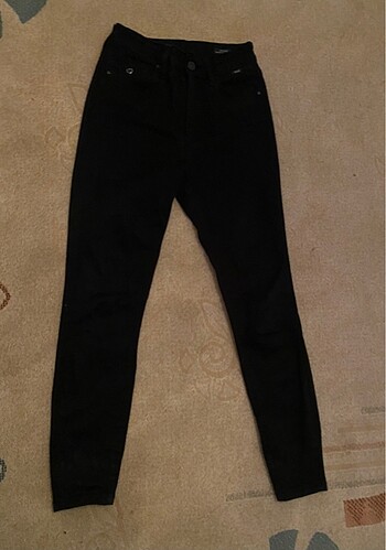 Siyah yüksel bel skinny pantolon