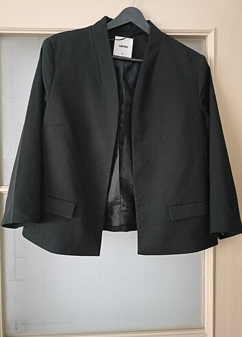 Siyah yetim kol koton ceket 