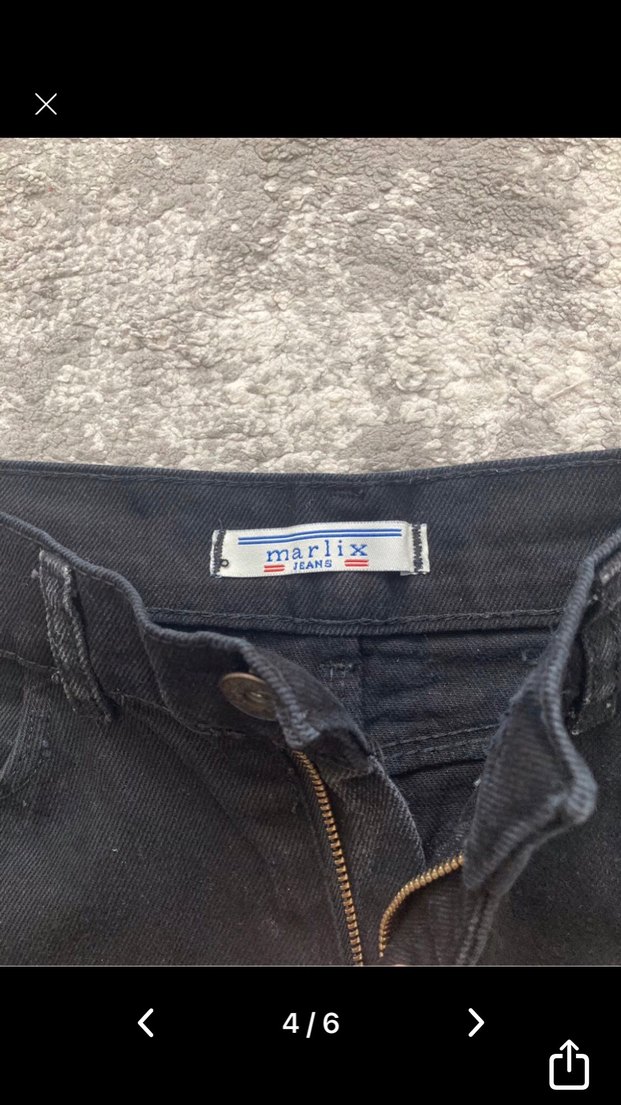 SİYAH YIRTIK KOT ETEK - Görsel 4