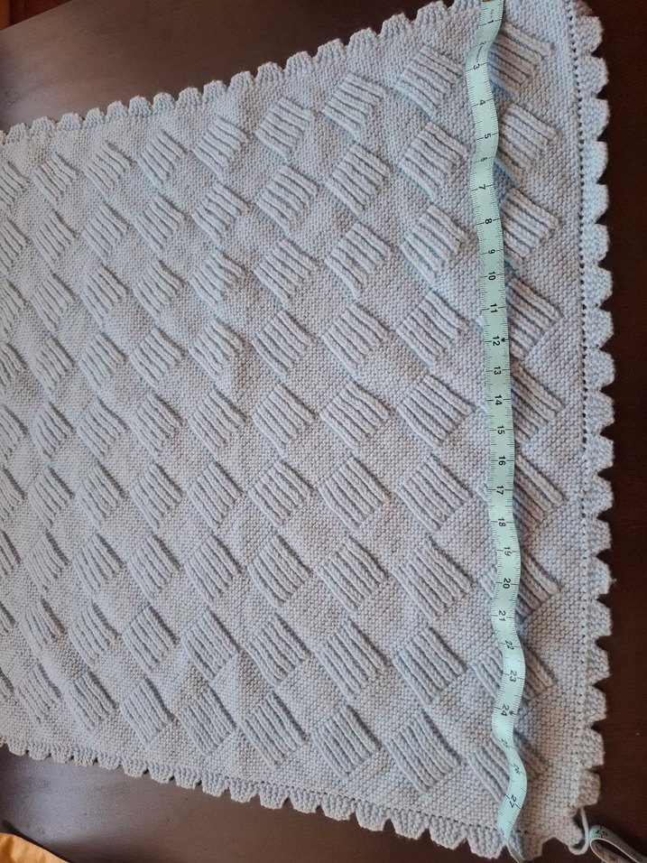 açık mavi Örgü Çocuk Battaniyesi - Görsel 3