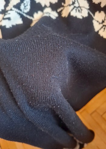 Çiçek Desenli Siyah Triko Kadın Kazak - Görsel 2