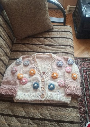 Bohem Tarzı Nakışlı Kız Örgü Yelek - Görsel 3