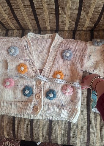 Bohem Tarzı Nakışlı Kız Örgü Yelek - Görsel 5