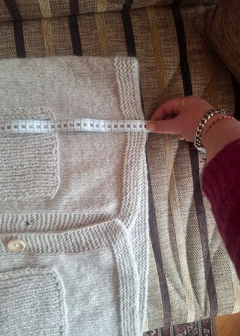 Gri Örgü Düğmeli Kolsuz Hırka - Görsel 5