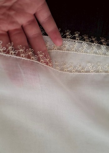 Beyaz Dantelli Kadın yazma - Görsel 3