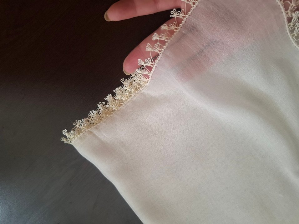 Beyaz Dantelli Kadın yazma - Görsel 4