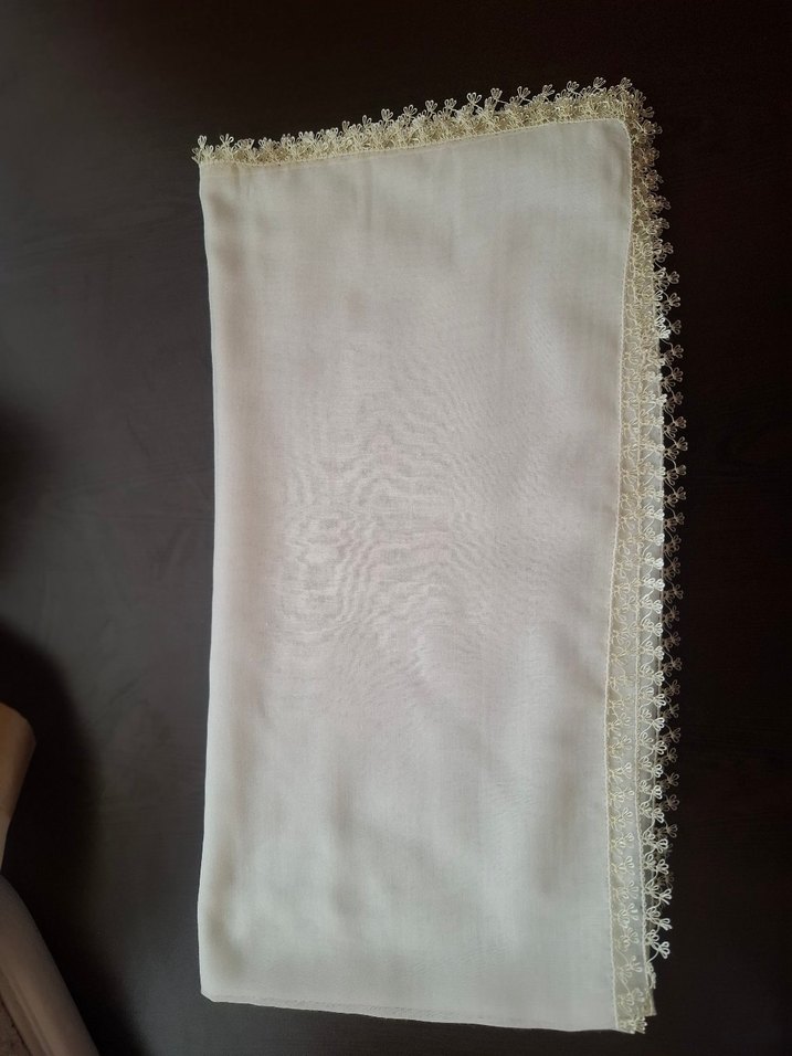 Beyaz Dantelli Kadın yazma - Görsel 5