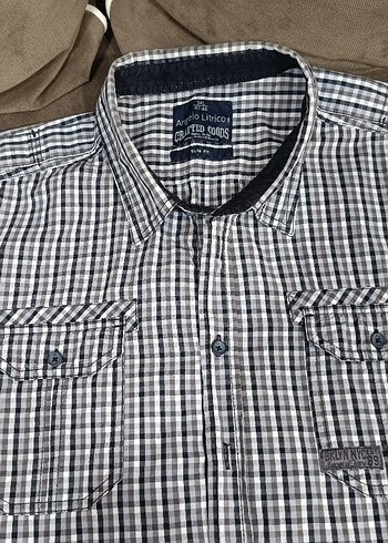 Gri Kareli Pamuklu Erkek Gömlek - Görsel 3