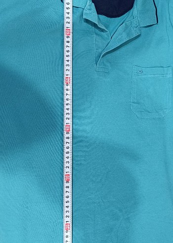 Erkek Turkuaz Keten Polo Tişört - Görsel 5