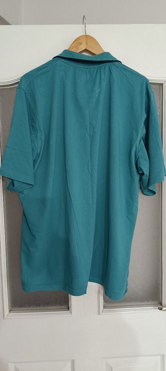 Erkek Turkuaz Keten Polo Tişört - Görsel 2