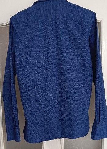 Uzun Kollu Mavi Erkek Gömlek - Görsel 2