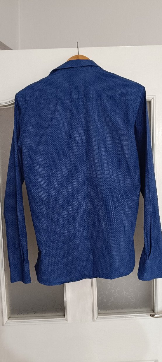 Uzun Kollu Mavi Erkek Gömlek - Görsel 2