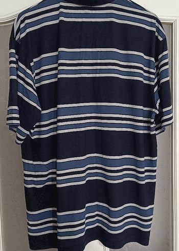 Lacivert Çizgili Kısa Kollu Polo Tişört - Görsel 2