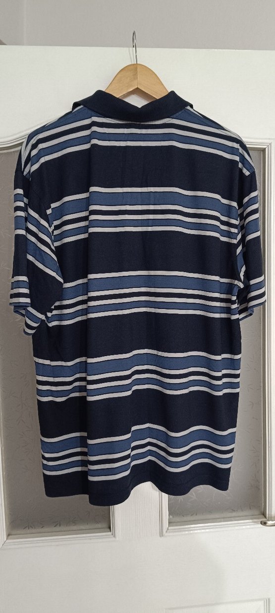 Lacivert Çizgili Kısa Kollu Polo Tişört - Görsel 2