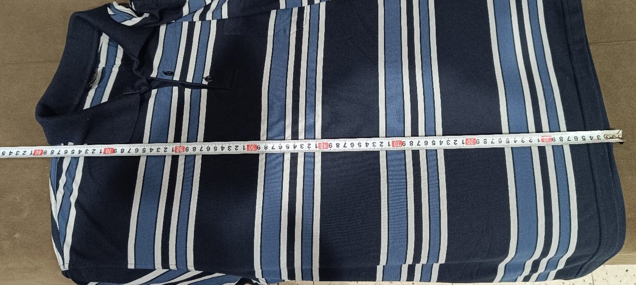 Lacivert Çizgili Kısa Kollu Polo Tişört - Görsel 4