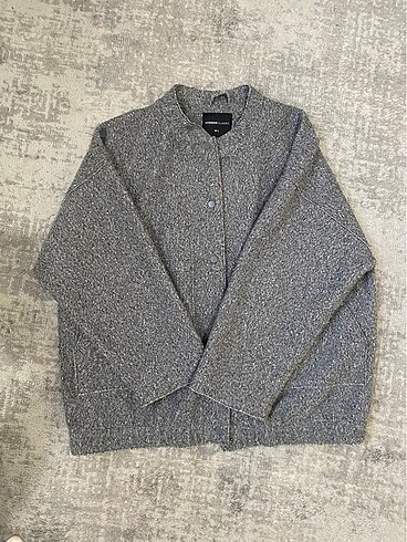 LCWAIKIKI Classic Siyah Kolej Yaka Oversize Kadın Bomber Mont - Görsel 6