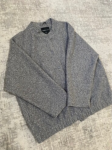 LCWAIKIKI Classic Siyah Kolej Yaka Oversize Kadın Bomber Mont - Görsel 7