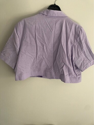 44 Beden Mor Crop Blazer Ceket