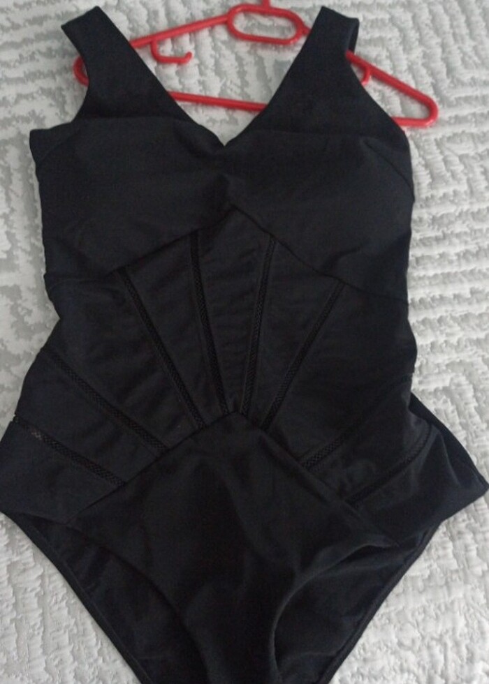 Penti toparlayıcı karın bölgesi  ince delikli şık mayo - Görsel 2