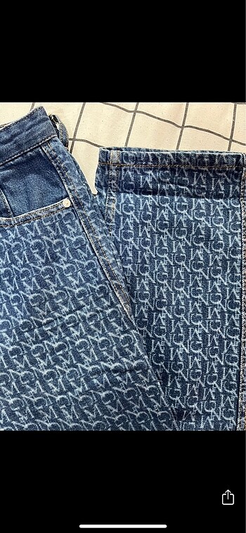 32 Beden mavi Renk Mango yazılı tasarım jeans