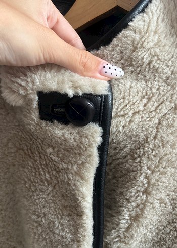 l Beden kahverengi Renk Mango viral peluş kürk ceket