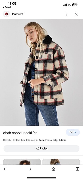 Bershka ekose mont /ceket