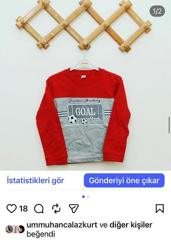 Uzun Kollu Kırmızı Gri Baskılı Erkek Sweatshirt - Görsel 5