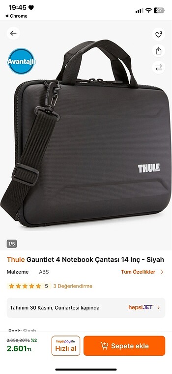  Beden THULE Macbook çantası