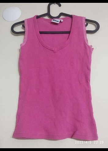 Pembe askılı vintage bluz