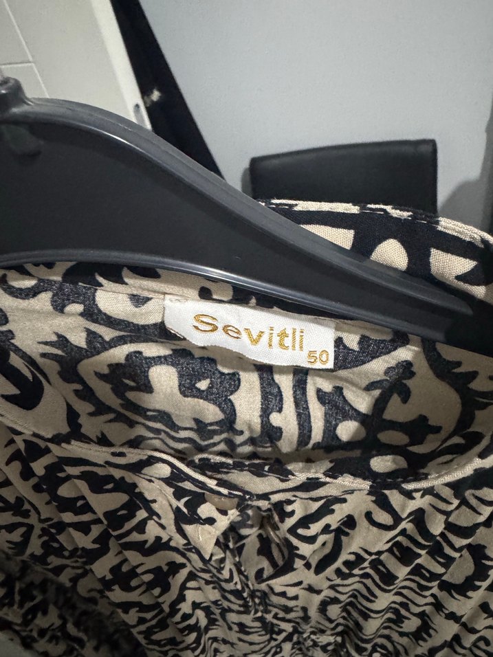 Bohem Desenli Uzun Kollu Gri Uzun Elbise - Görsel 5