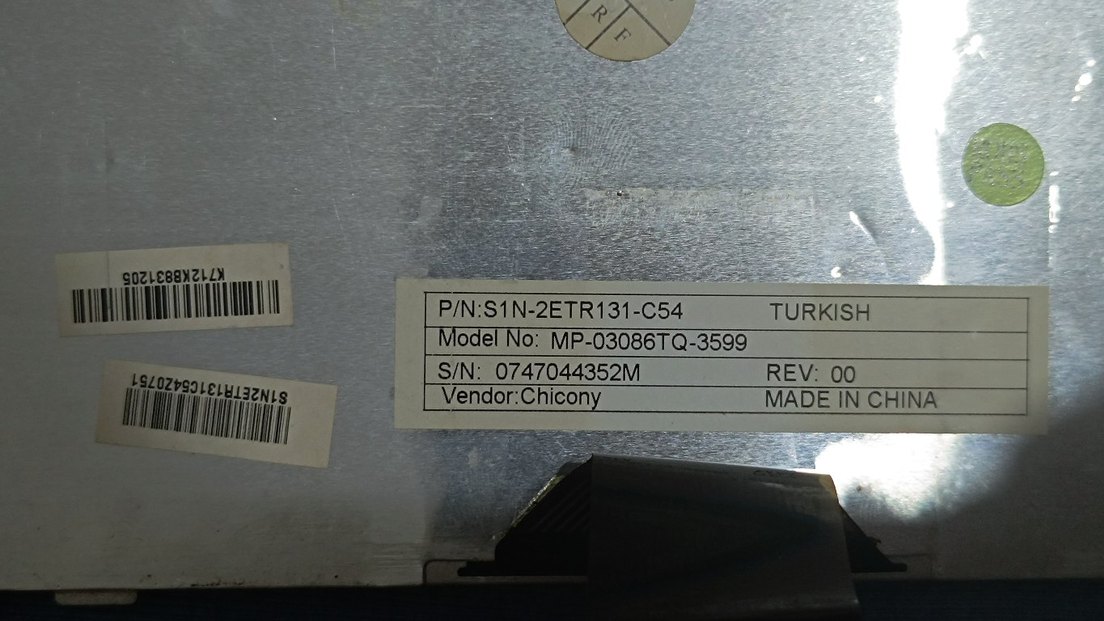 MP-03086TQ-3599 model notebook klavyesi - Görsel 3