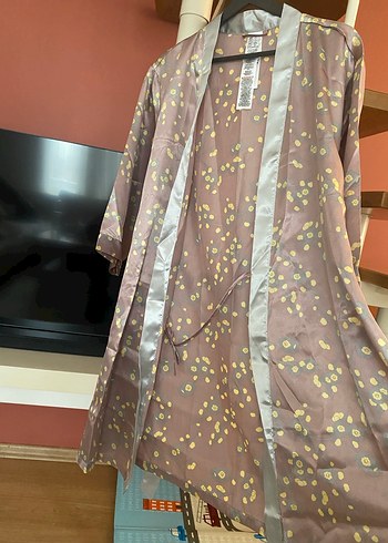 Avon Bohem Tarz Uzun Gri Kadın Sabahlık - Görsel 7