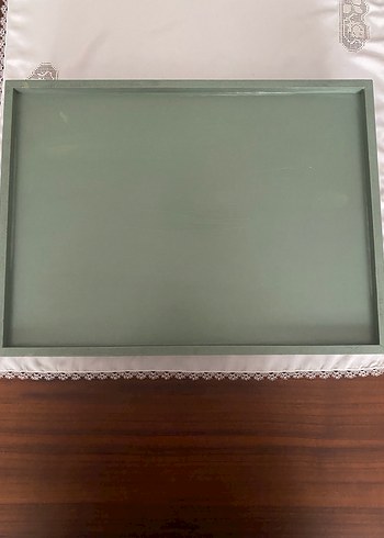 El boyama ahşapKlasik Sanat Temalı Renkli Ahşap Tepsi - Görsel 4