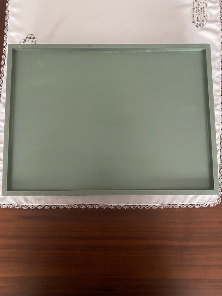 El boyama ahşapKlasik Sanat Temalı Renkli Ahşap Tepsi - Görsel 4