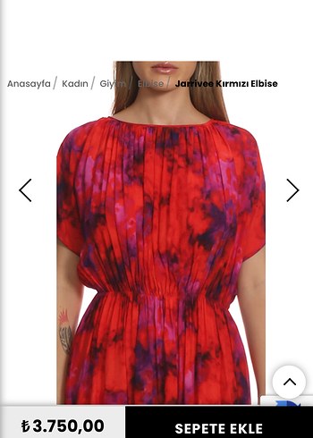 jarrıve Kırmızı Batik Desenli midi Bohem Elbise
