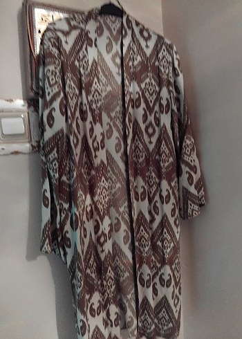 LC Waikiki Uzun Kollu Kahverengi Bohem Kimono