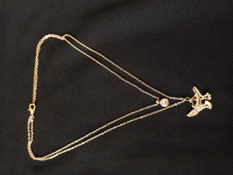 Altın Renkli Zincir Detaylı Midi Kolye - Görsel 2