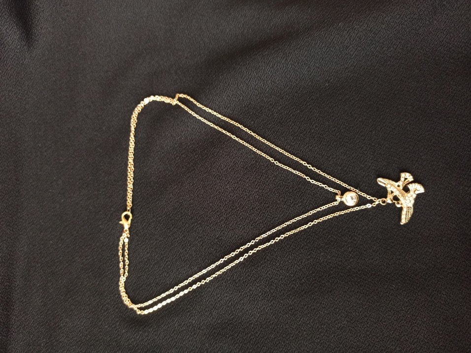 Altın Renkli Zincir Detaylı Midi Kolye - Görsel 3