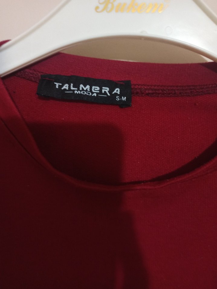 Bordo Fırfırlı Uzun Kollu Salaş Tunik - Görsel 4