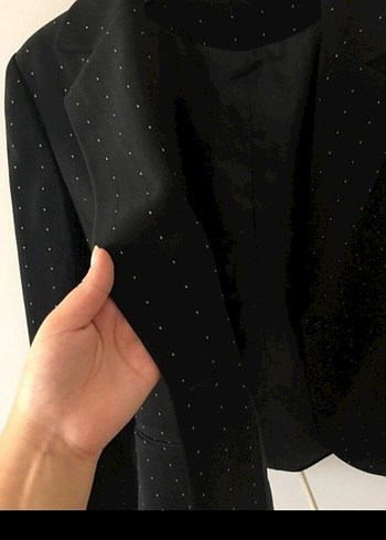 Siyah Puantiyeli Kadın Blazer ceket @ceket - Görsel 2