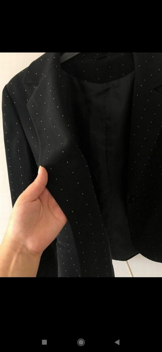 Siyah Puantiyeli Kadın Blazer ceket @ceket - Görsel 2