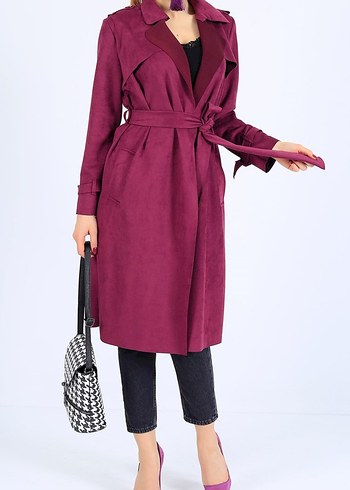 Süet Kadın Uzun Trençkot @trençkot - Görsel 7