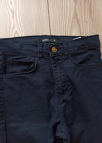 Lacivert Kadın keten  Pantolon@ispantol paça pantolon @ - Görsel 3