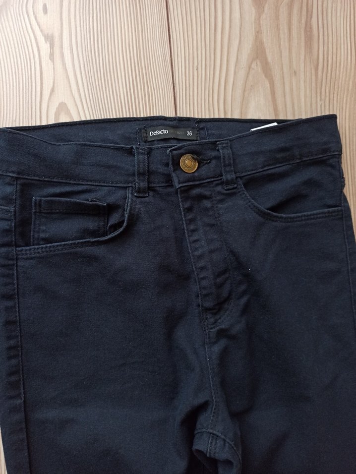 Lacivert Kadın keten  Pantolon@ispantol paça pantolon @ - Görsel 3