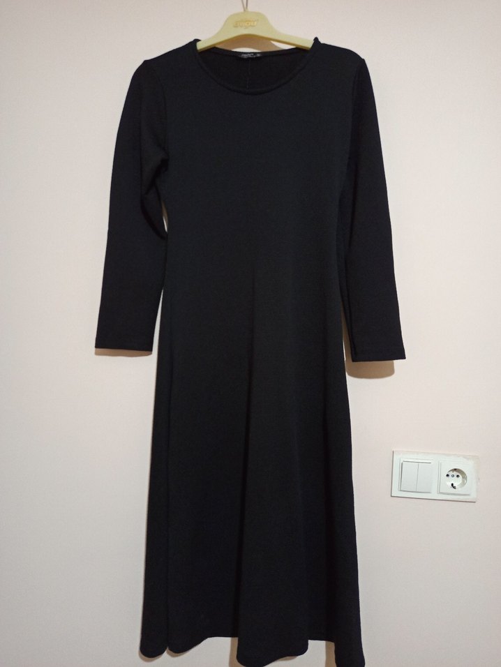 Siyah Uzun Kollu Kadın Elbise @uzun tunik@yırtmaclı tunik - Görsel 3