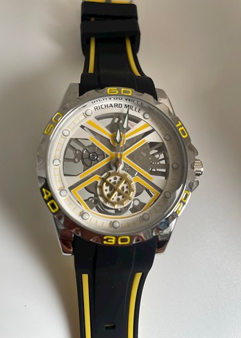 Richard mille Sarı Detaylı Biker Stili Erkek Saat
