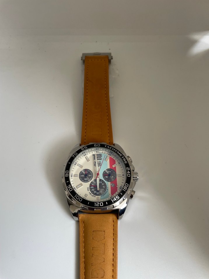 TAGHUER Bej Klasik Erkek Kol Saati - Görsel 2