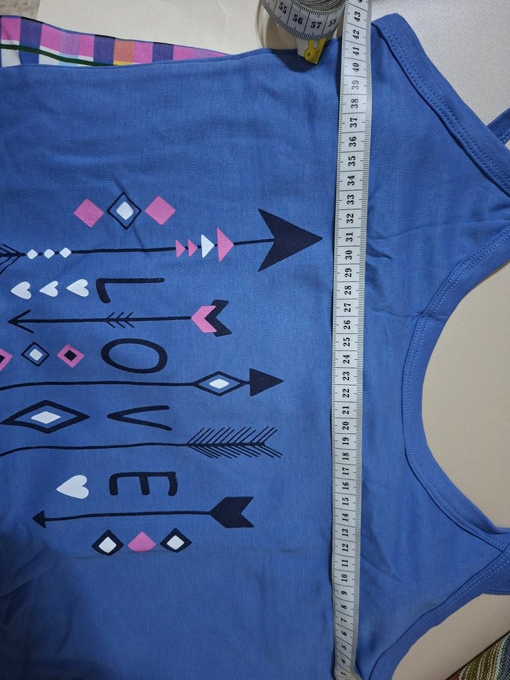 Diger Mavi Baskılı şortlu Kadın Pijama Takımı - Görsel 2