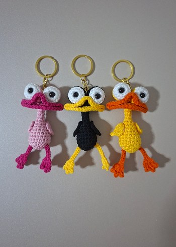 Renkli Örgü Ördek Anahtarlık - Görsel 2