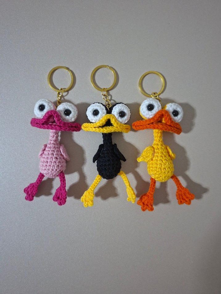 Renkli Örgü Ördek Anahtarlık - Görsel 2